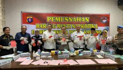 Polda Kalteng Musnahkan 1,25 Kilogram Sabu dan 43 Butir Ekstasi
