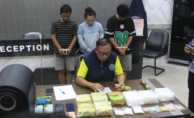 Aksi Kejar-kejaran di Kotim, BNNP Kalteng Tangkap Tiga Kurir Narkoba 8,3 Kg Sabu dan Ratusan Pil Ekstasi