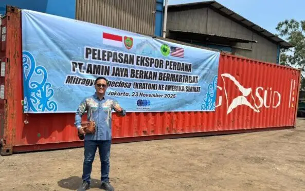 Kratom Kalteng Tembus Pasar Global, PT AJBB Lepas Pengiriman Perdana ke Amerika Serikat