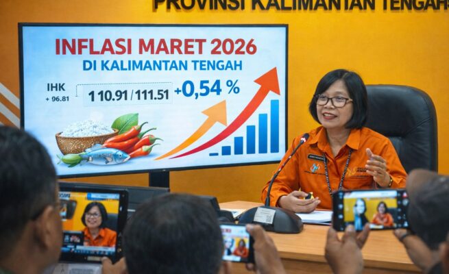 BPS Catat Inflasi Kalteng Maret 2026 Sebesar 0,54 Persen, Beras dan Cabai Jadi Penyumbang Utama