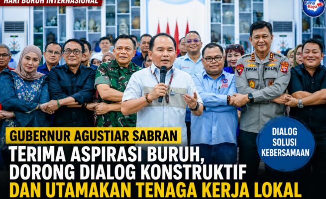 Gubernur Agustiar Sabran Terima Aspirasi Buruh di Momentum Hari Buruh, Tekankan Dialog Konstruktif dan Jaga Kondusivitas Daerah