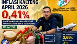 BPS Kalteng Catat Inflasi April 2026 Capai 0,41 Persen, Kenaikan Harga Beras dan Penyesuaian BBM Jadi Pemicu Utama Tekanan Harga