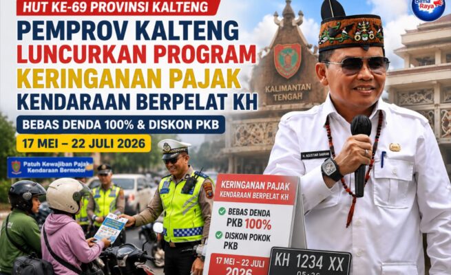 Kabar Baik untuk Warga Kalteng, Pemprov Bebaskan Denda Pajak Kendaraan dan Beri Potongan PKB hingga Juli 2026