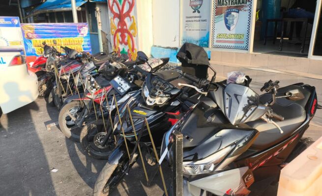 Satlantas Polresta Palangka Raya Amankan 9 Sepeda Motor saat Patroli Antisipasi Balapan Liar