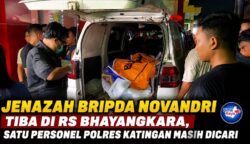 Jenazah Bripda Novandri Tiba di RS Bhayangkara Jalani Autopsi, Satu Personel Polres Katingan Masih Dicari