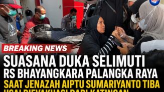 Suasana Duka Selimuti RS Bhayangkara Palangka Raya Saat Jenazah Aiptu Sumariyanto Tiba Usai Dievakuasi dari Katingan