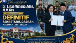 Gubernur Agustiar Sabran Resmi Lantik Linae Victoria Aden Sebagai Sekda Kalteng Definitif