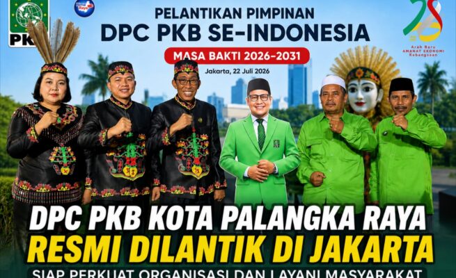 Dipimpin Rusdiansyah, Kepengurusan DPC PKB Kota Palangka Raya Masa Bakti 2026–2031 Resmi Dilantik di Jakarta