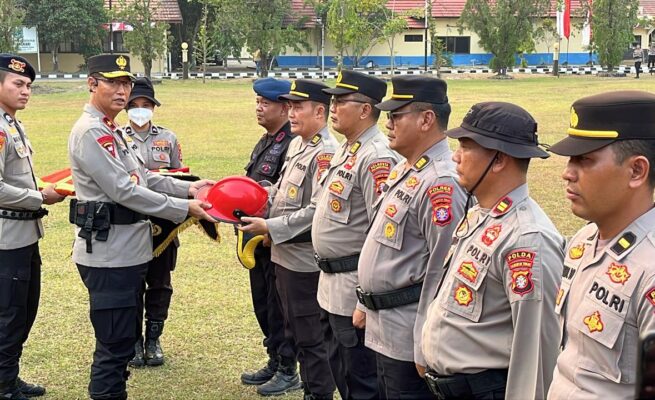 Terima 48 Personel BKO dan Sarpras Kapolri, Polda Kalteng Perkuat Penanganan Karhutla