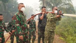 Kasdam XXII/TB Tinjau Langsung Penanganan Karhutla Di KM 21 Palangka Raya