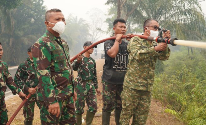 Kasdam XXII/TB Tinjau Langsung Penanganan Karhutla Di KM 21 Palangka Raya