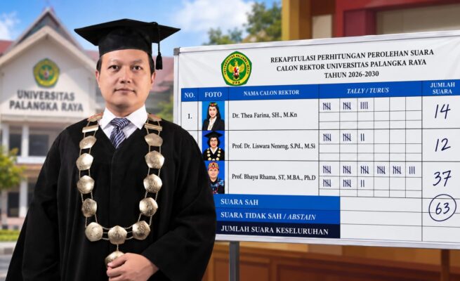 Raih 37 Suara, Bhayu Rhama Resmi Terpilih Menjadi Rektor Universitas Palangka Raya