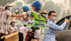 Dinkes Palangka Raya Bagikan 5.000 Masker dan Susu Gratis untuk Warga Terdampak Kabut Asap