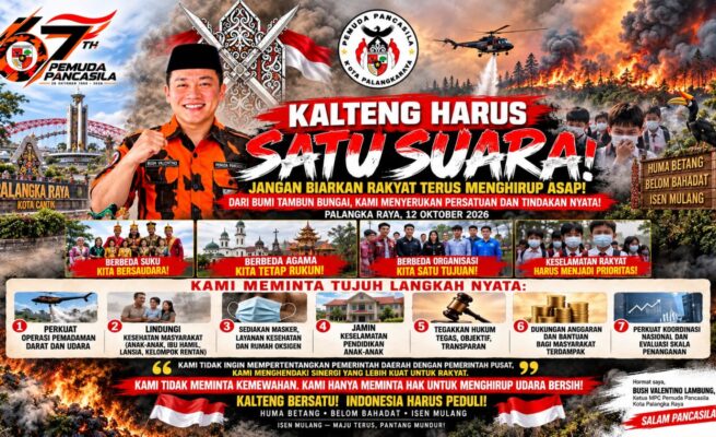 Bush Valentino Lambung Serukan Persatuan dan Aksi Nyata Hadapi Karhutla di Kalteng