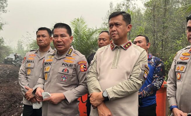 Tinjau Lokasi Karhutla Tumbang Nusa, Astamaops Kapolri dan Kapolda Kalteng Petakan Penebalan Pasukan