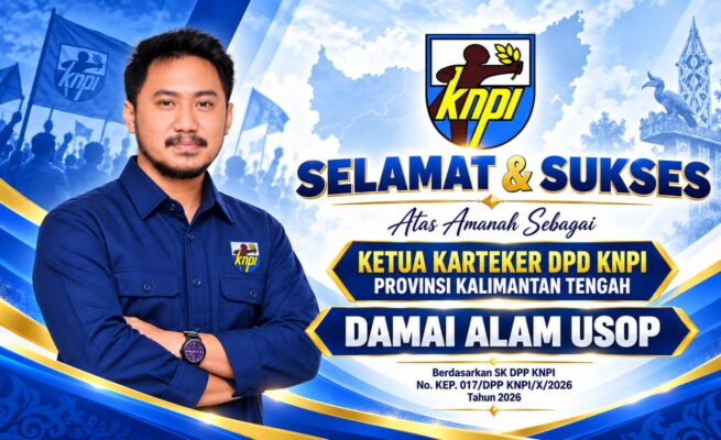 DPP KNPI Tetapkan Damai Alam Usop Jadi Ketua Karteker DPD KNPI Kalteng